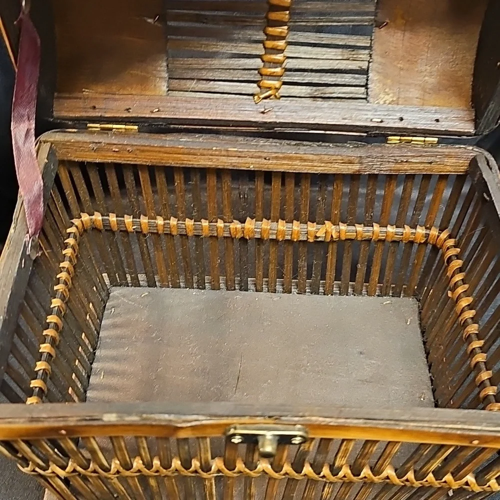 Set of Three Woven Wooden Baskets